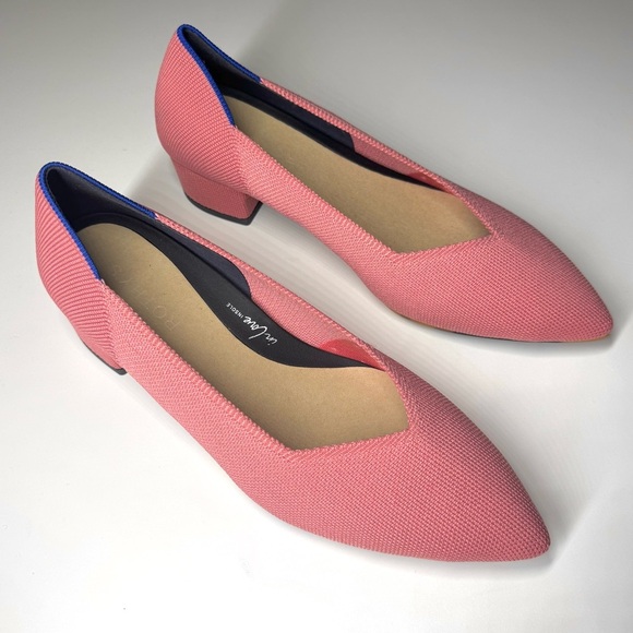 Rothy’s Women’s The High Point Tulip Pink Knit Block Heel Washable Size- 8.5 - Picture 4 of 12